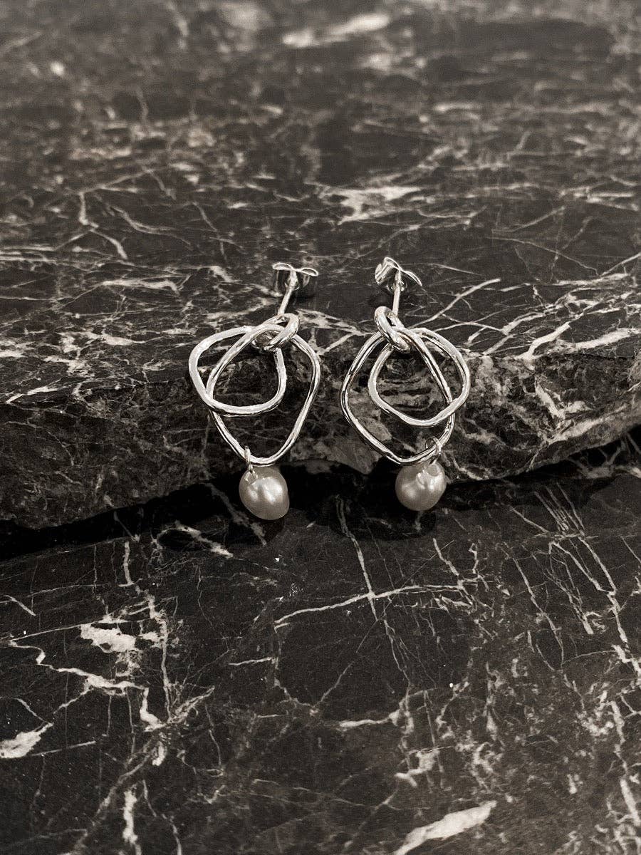 Dionne Sterling Silver Plated Pearl Earrings