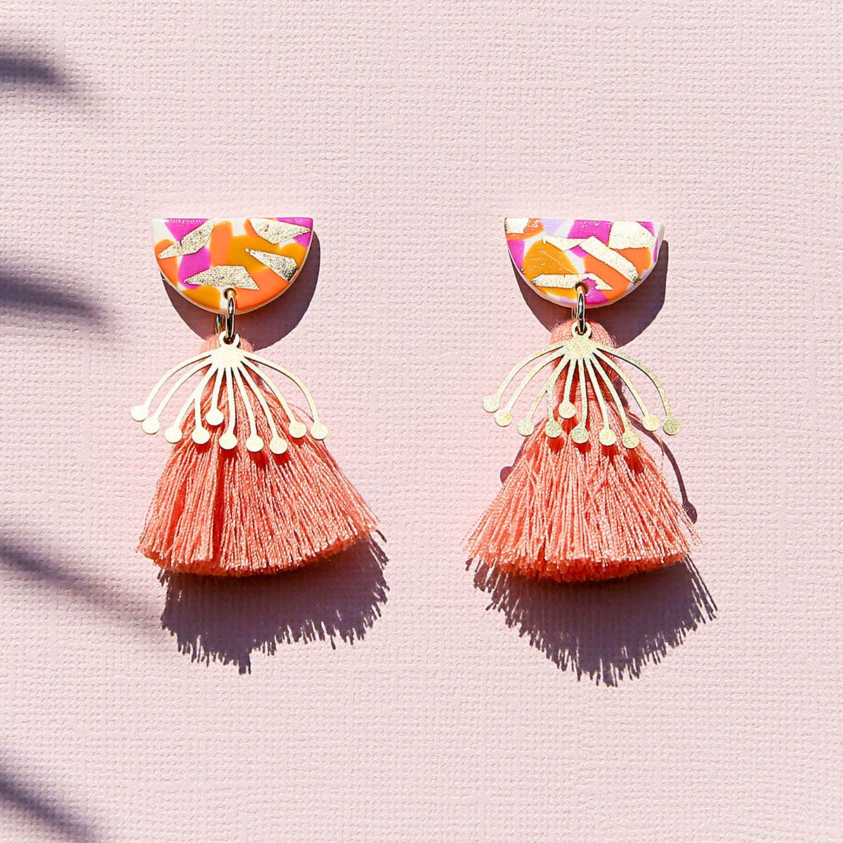 Peach Tassel Earrings