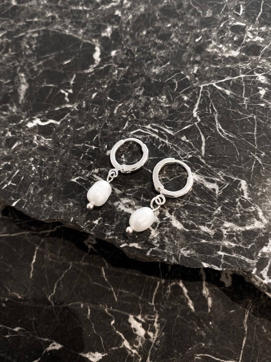 Daphne Silver Plated Pearl Earrings