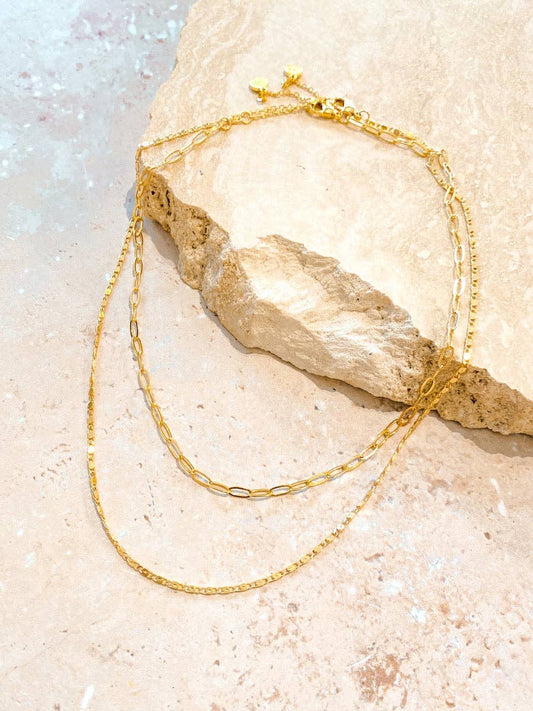 Fine Layered 18K Gold Plated Necklace