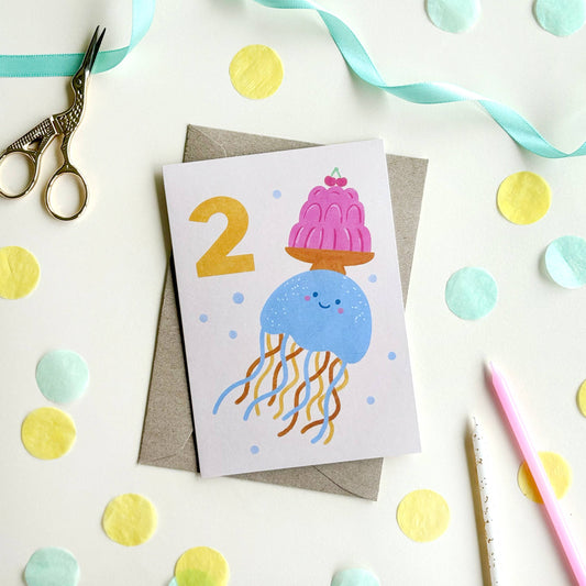 Jellyfish 2nd Birthday Card