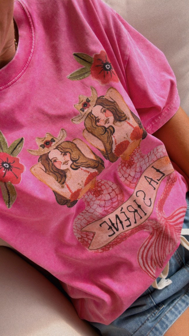 Mermaid La Sirene Tee - Pink