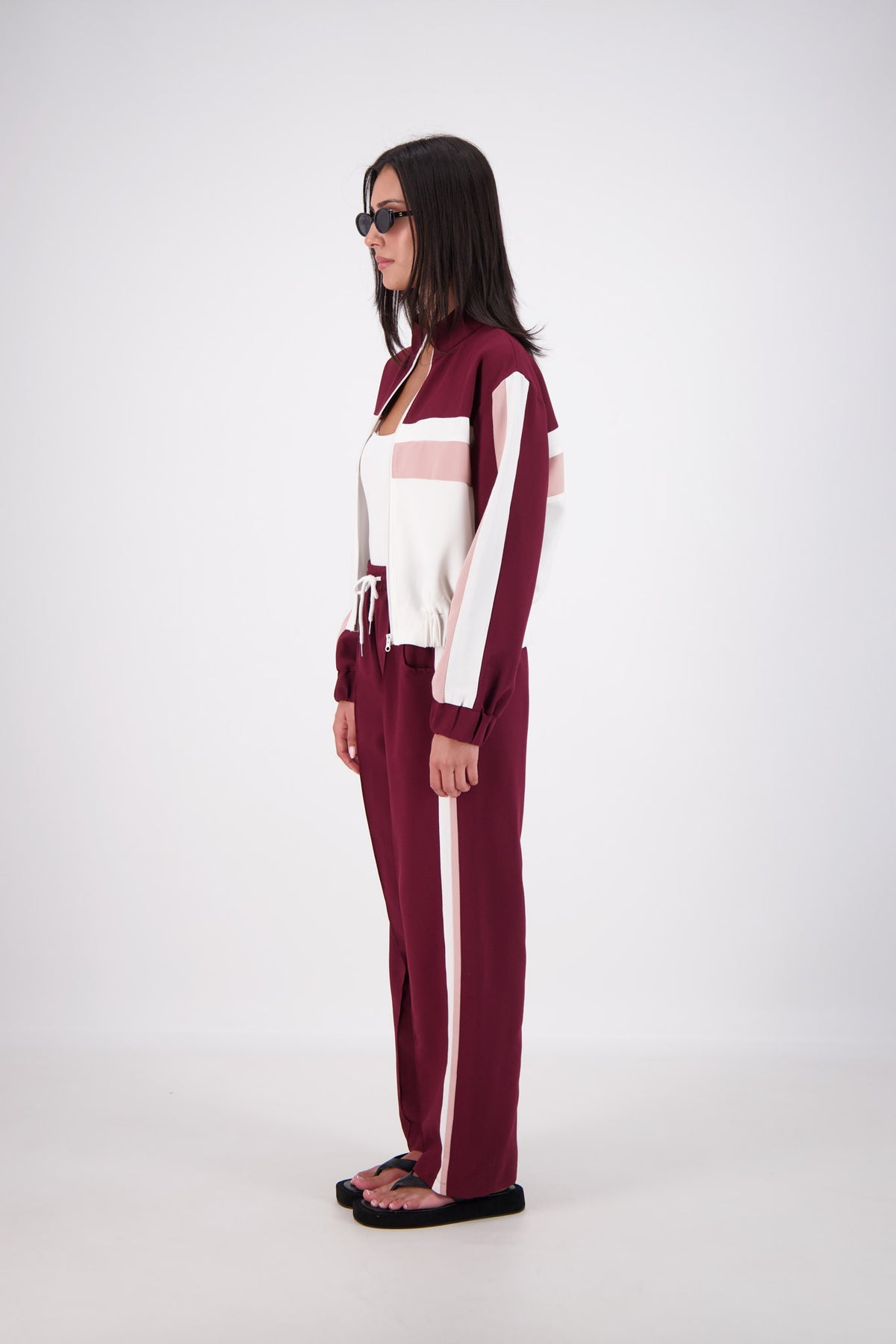 Cassis Funnel Neck Jacket Plum