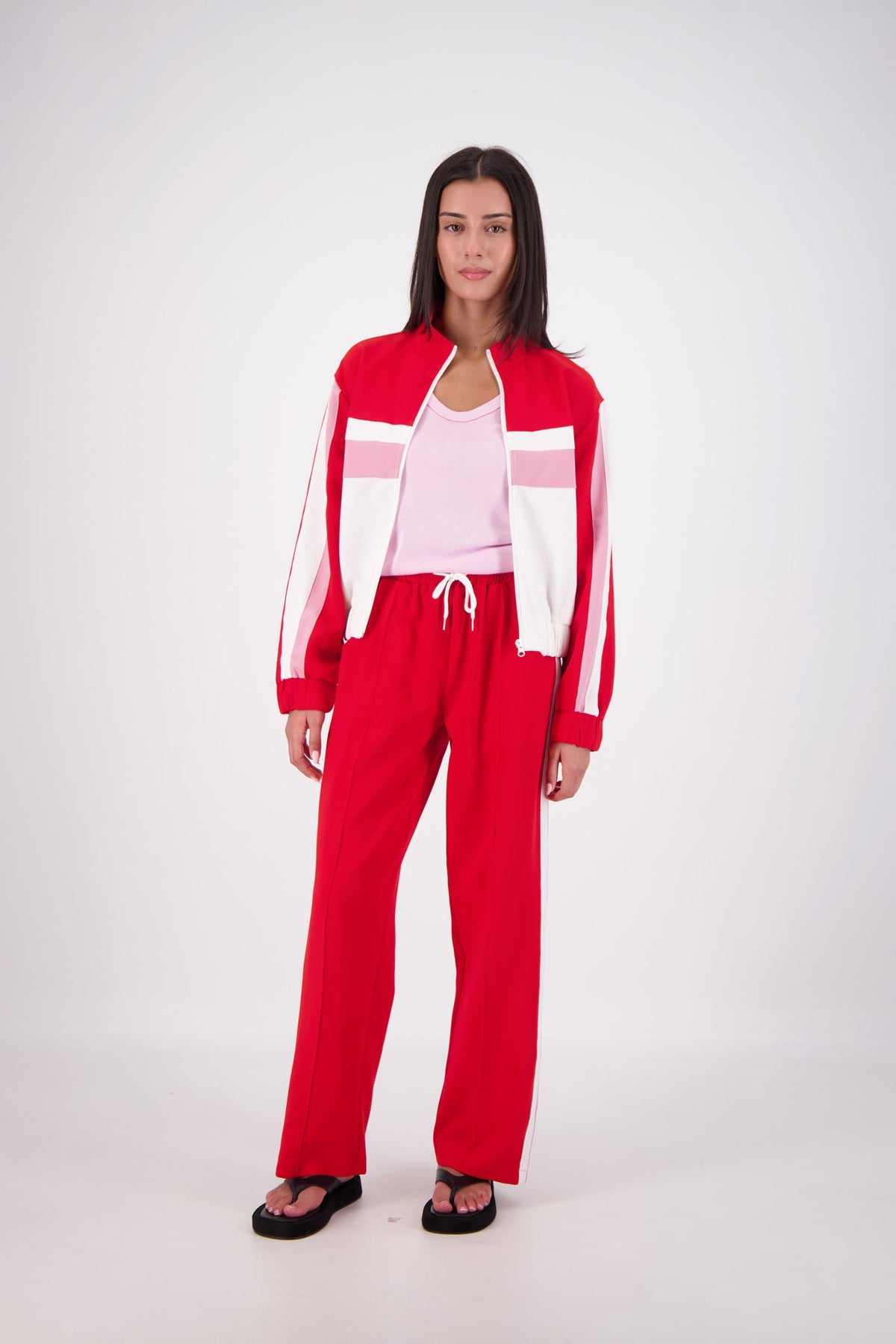Cassis Funnel Neck Jacket Red