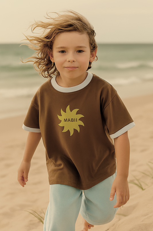 Amber Sun Brown Kids T-Shirt