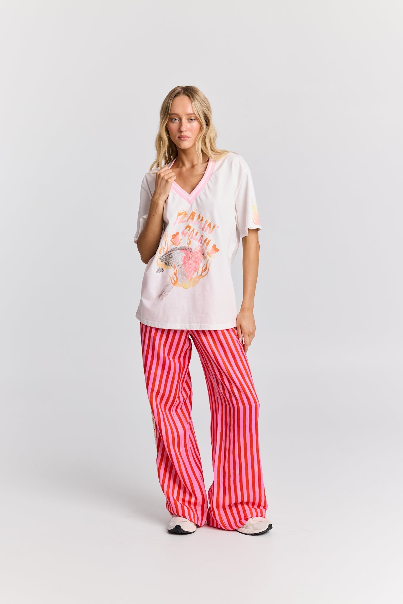 Flamin Galah V-Neck Tee