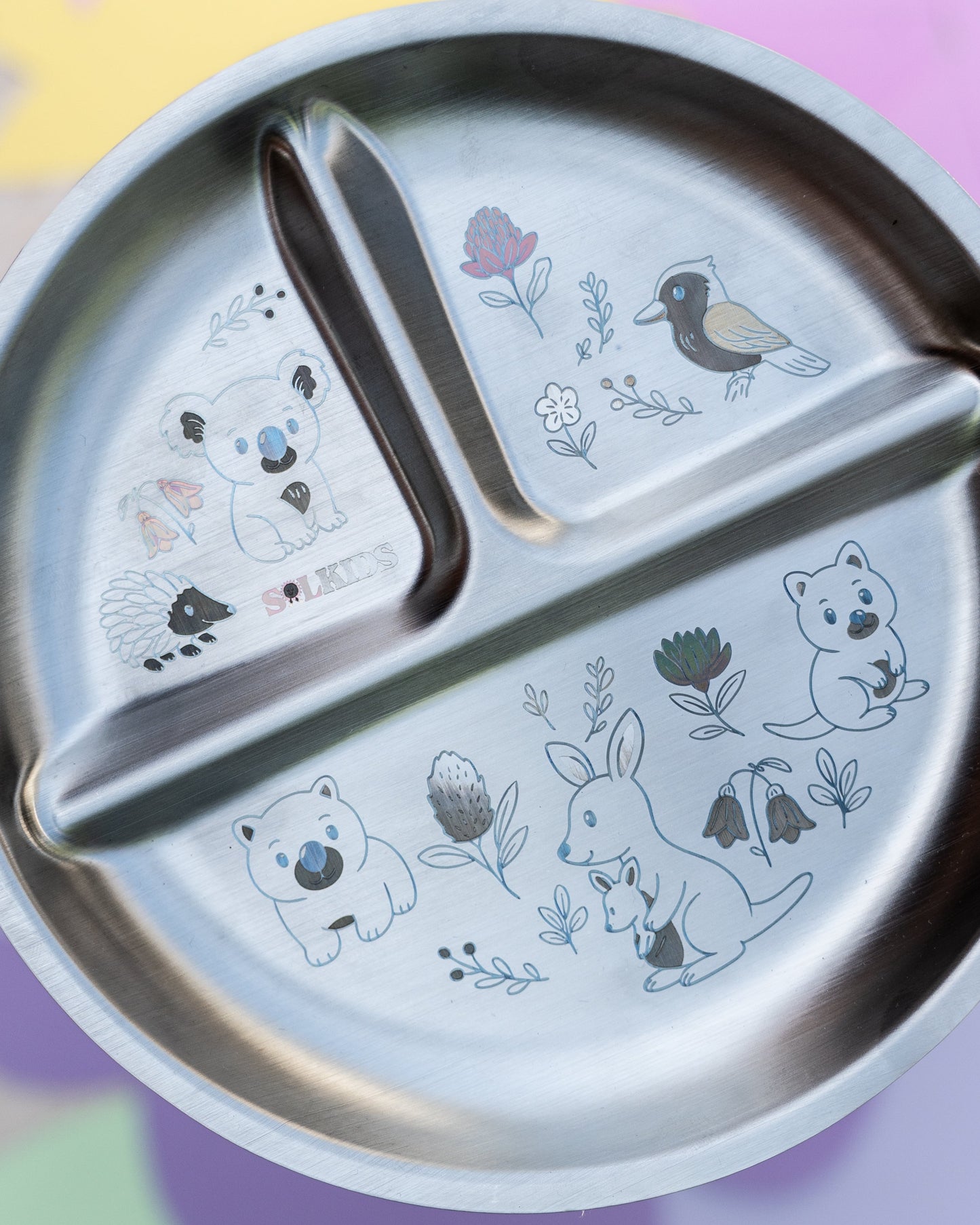 Aussie Buddies Stainless Steel Kids Plate
