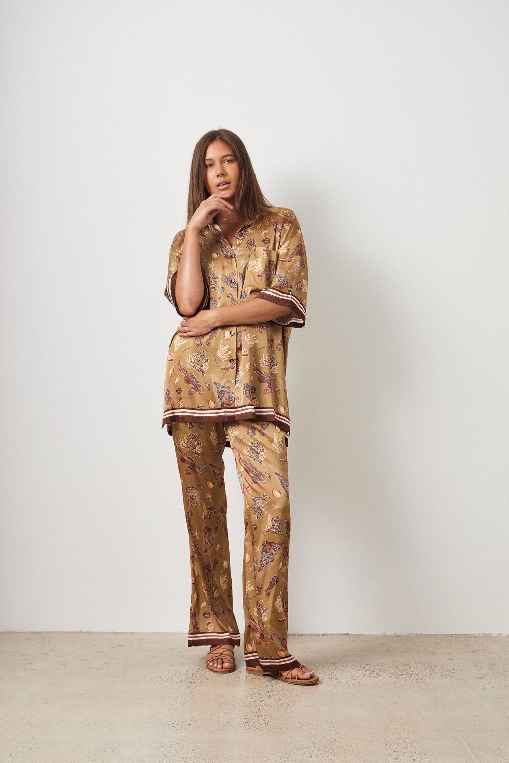 Ningaloo Shirt Sealife Khaki