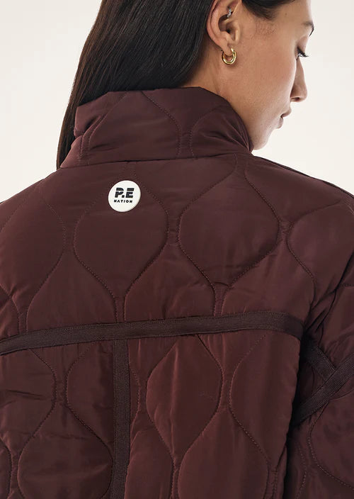 Surge quilt jacket in mahogany