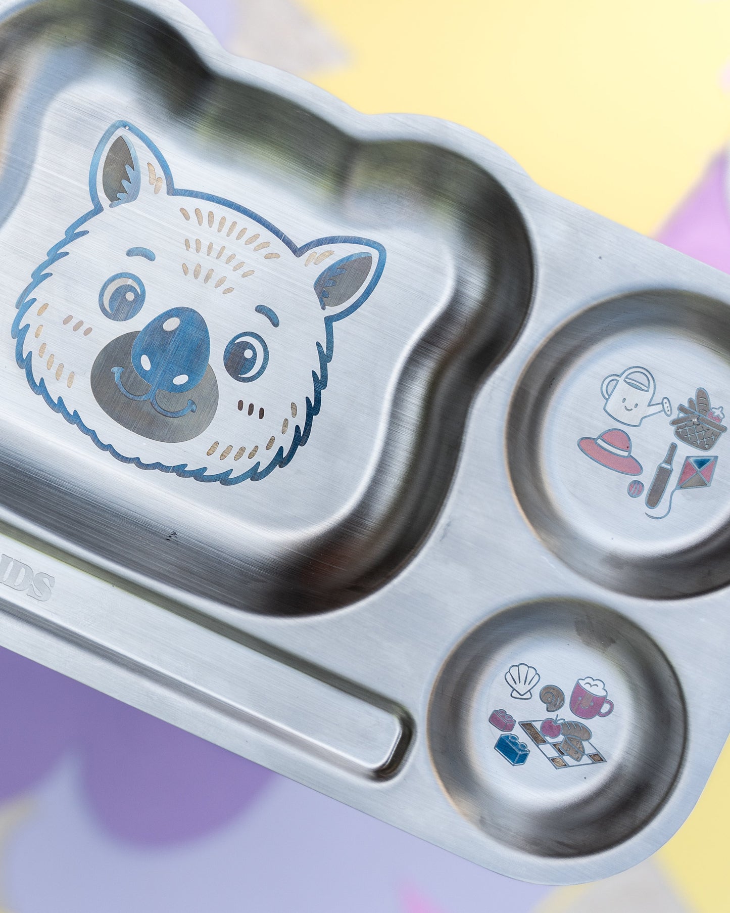 Divided Stainless Steel Kids Plate