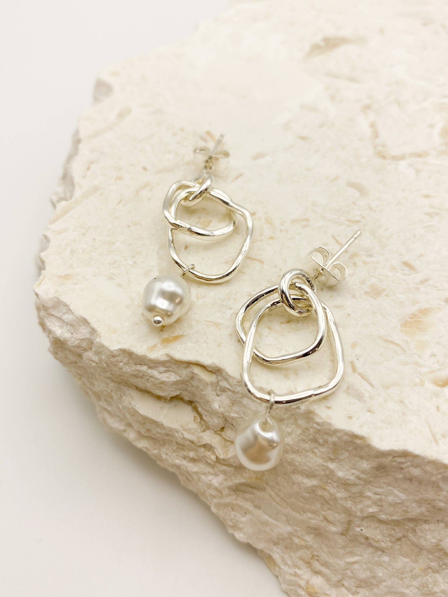 Dionne Sterling Silver Plated Pearl Earrings