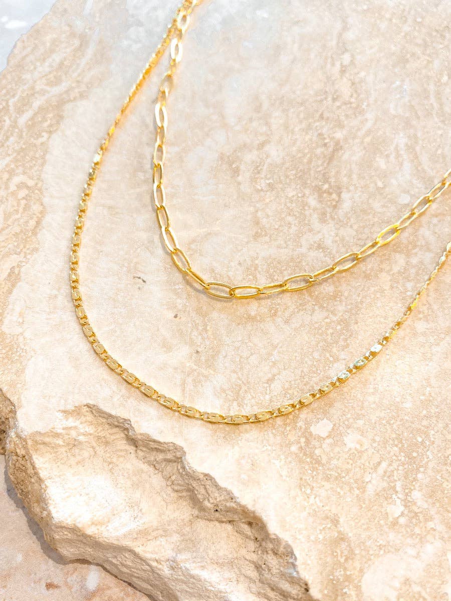 Fine Layered 18K Gold Plated Necklace