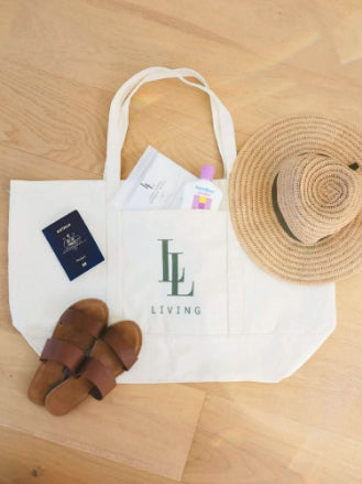 Extra Large Canvas Tote Bag - Living LaundryLBG - NAT - ZIP