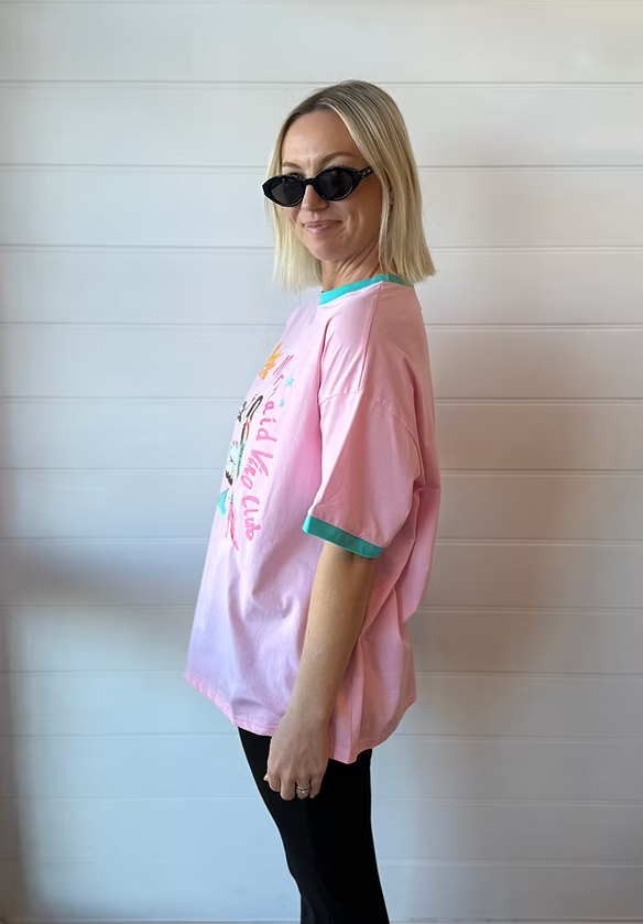 Mermaid Vino Club Tee - Pink
