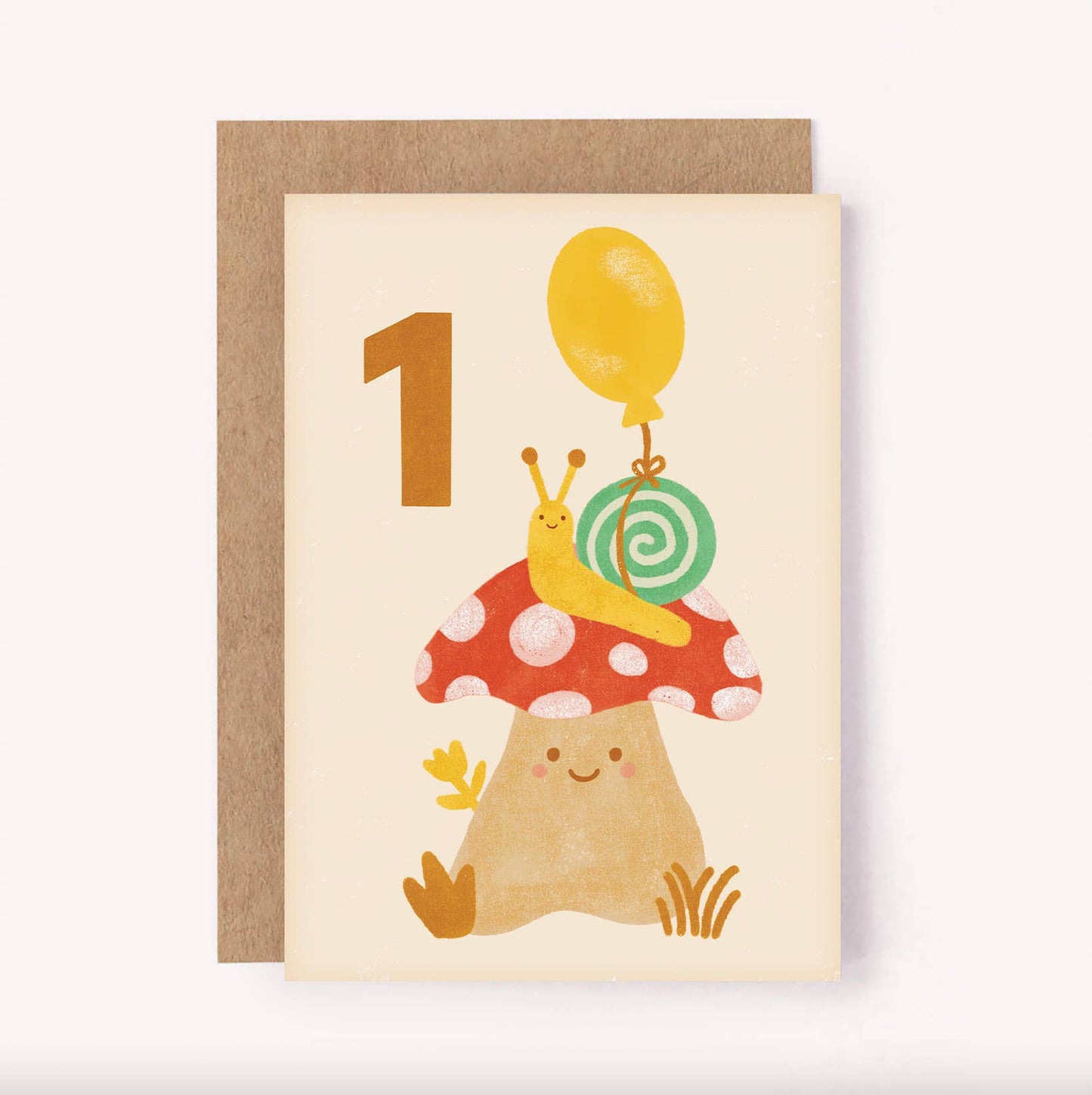 Mushroom 1st Birthday Card