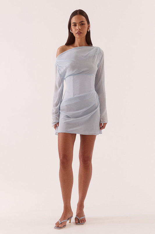 ADA LONG SLEEVE MINI - WHISPER BLUE
