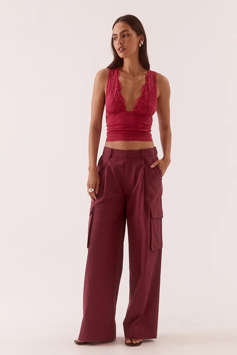 SABINE CARGO PANTS - VINO