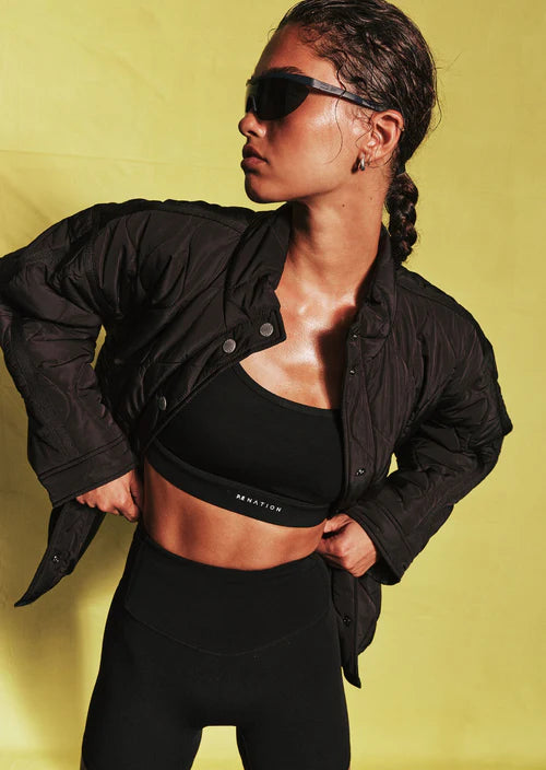 Surge quilt jacket in black