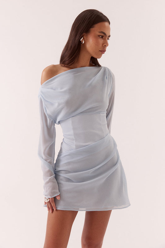 ADA LONG SLEEVE MINI - WHISPER BLUE