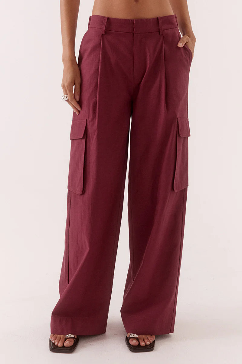 SABINE CARGO PANTS - VINO