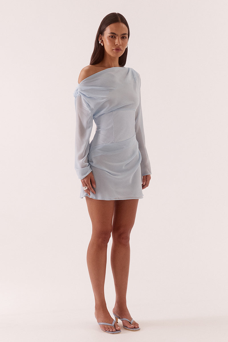 ADA LONG SLEEVE MINI - WHISPER BLUE