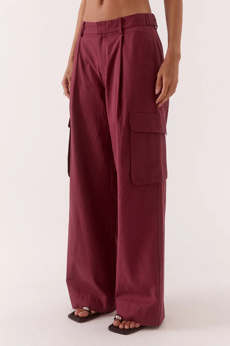 SABINE CARGO PANTS - VINO