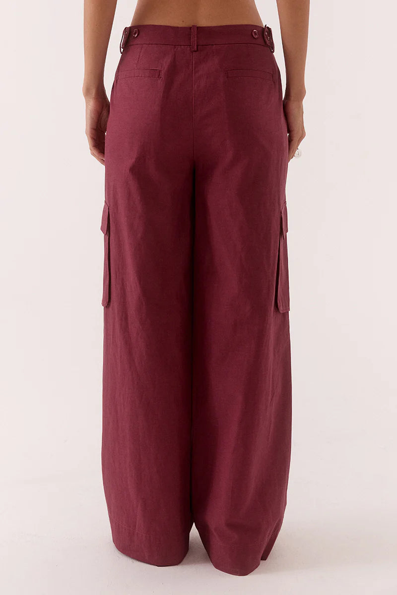 SABINE CARGO PANTS - VINO
