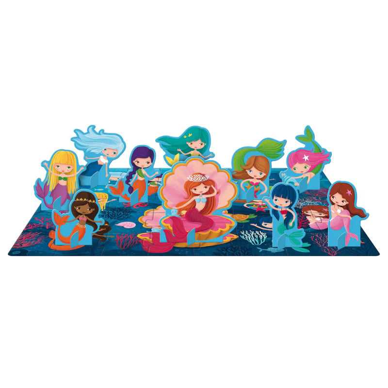 Sassi 3D Puzzle and Book Set - Learn Numbers Mermaids, 40 pcs
