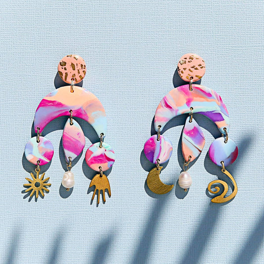Marbled Statement Earrings