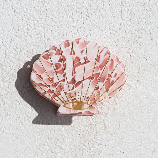 Pink Stone Shell Hair Claw