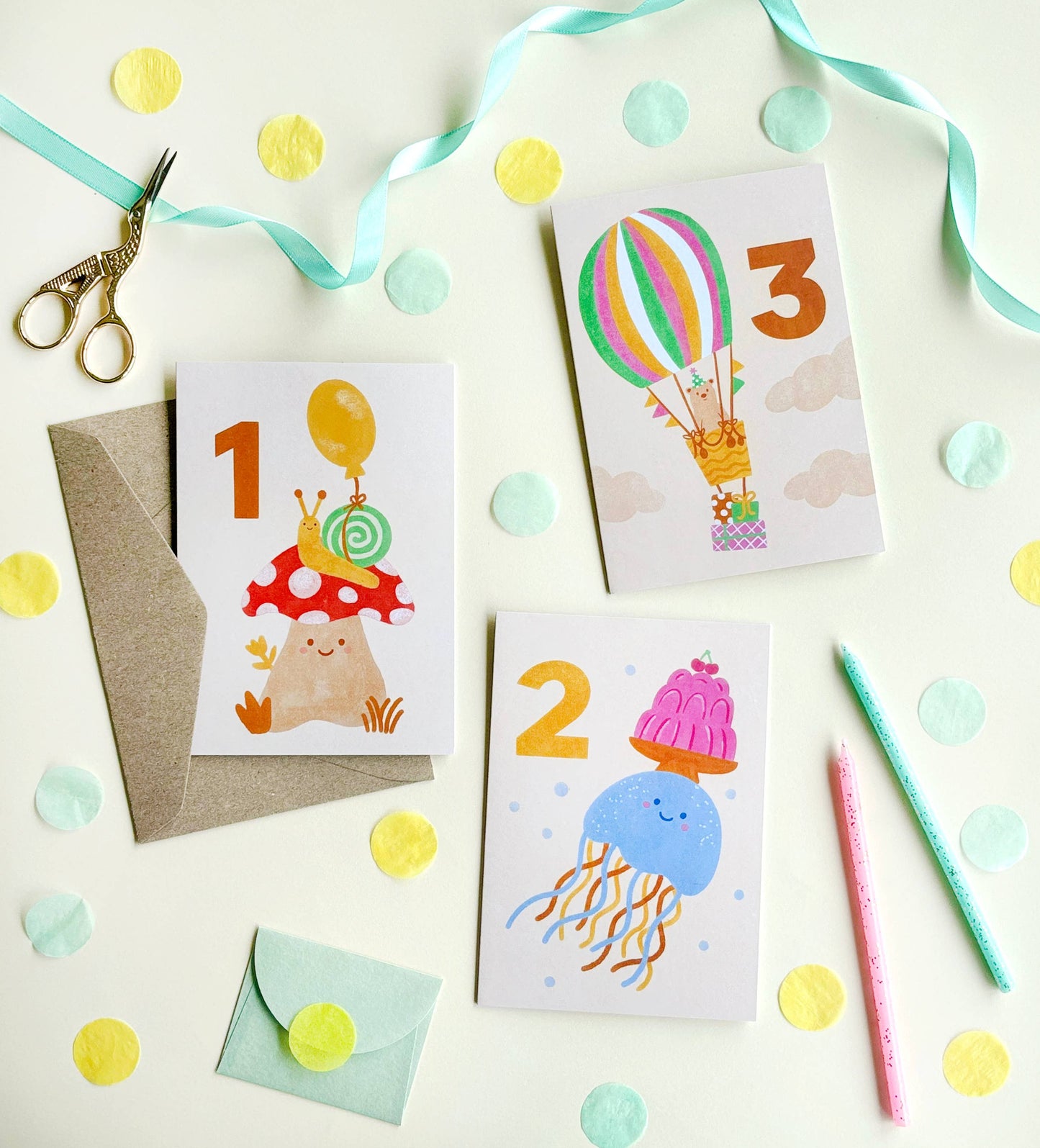 Mushroom 1st Birthday Card