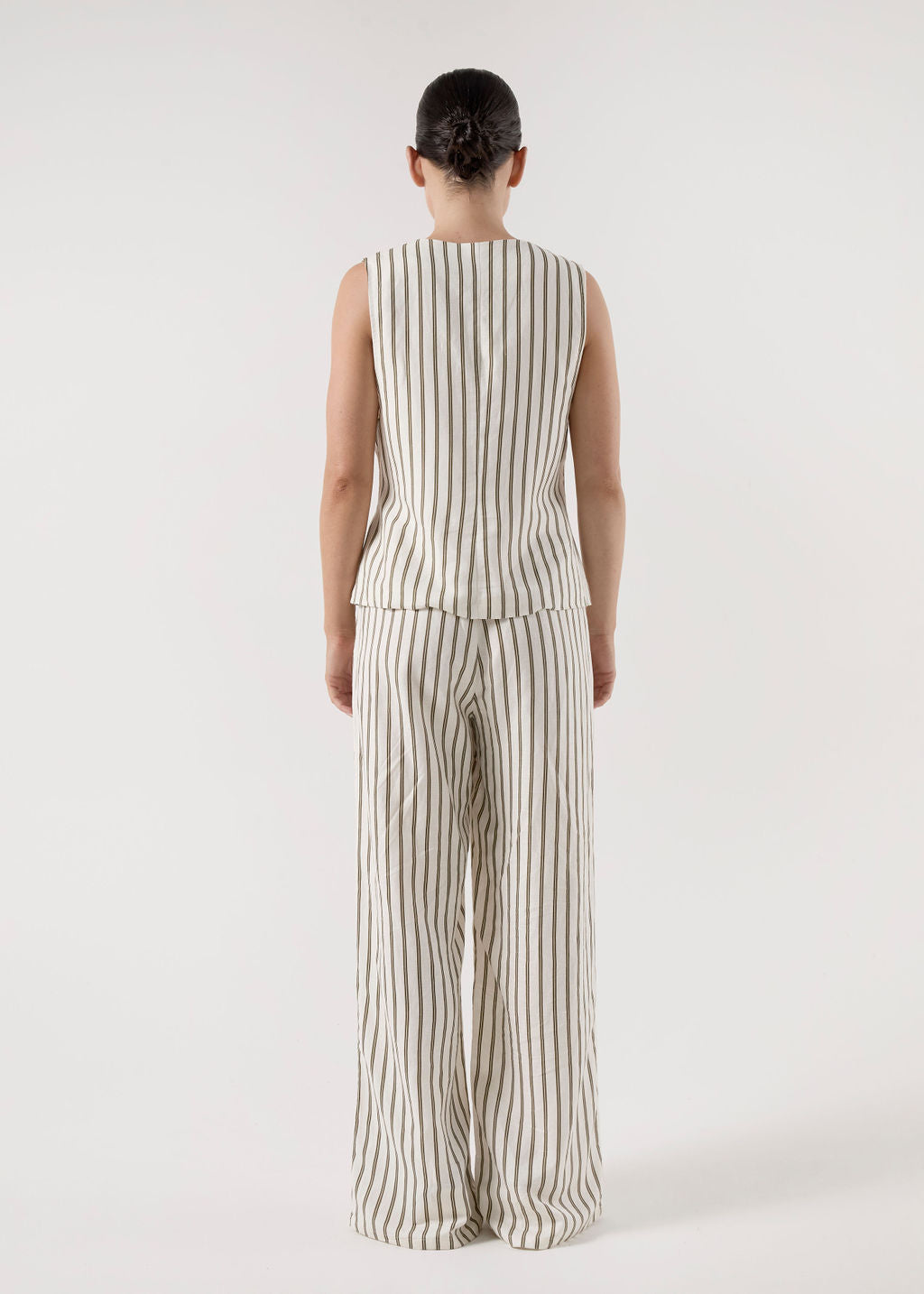 Isabel Stripe Linen Blend Vest