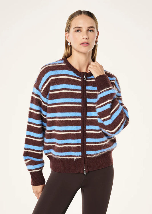 Sable stripe knit bomber