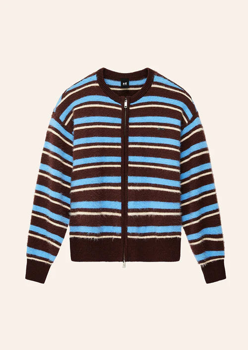 Sable stripe knit bomber