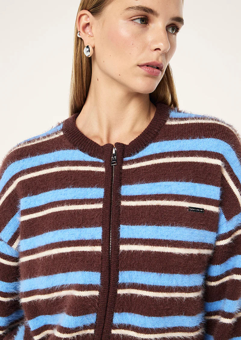 Sable stripe knit bomber
