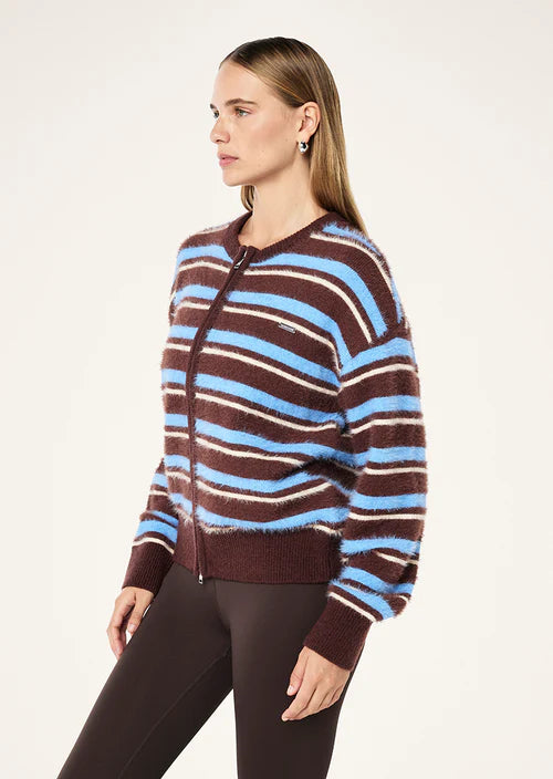 Sable stripe knit bomber