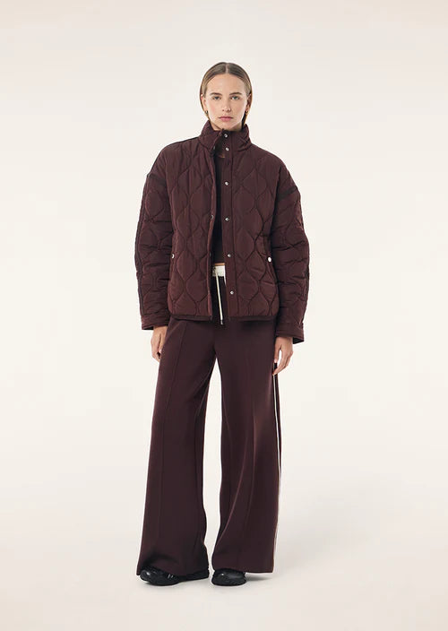 Surge quilt jacket in mahogany