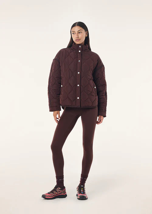 Surge quilt jacket in mahogany
