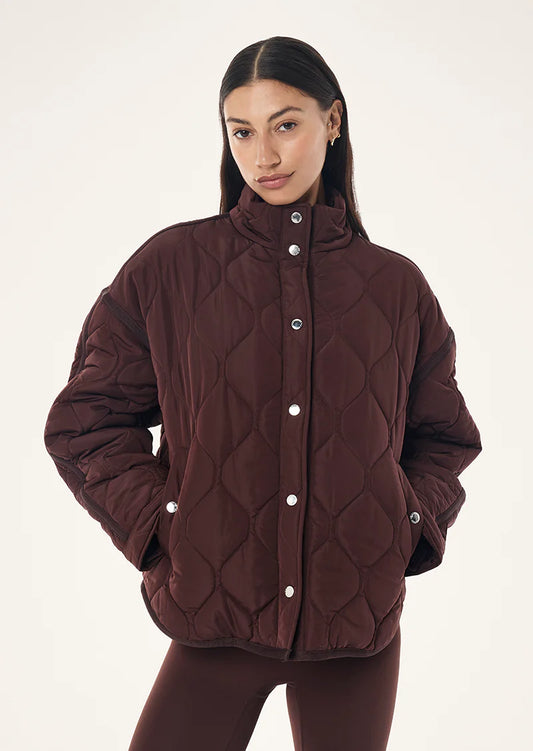 Surge quilt jacket in mahogany