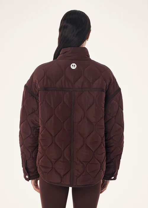 Surge quilt jacket in mahogany