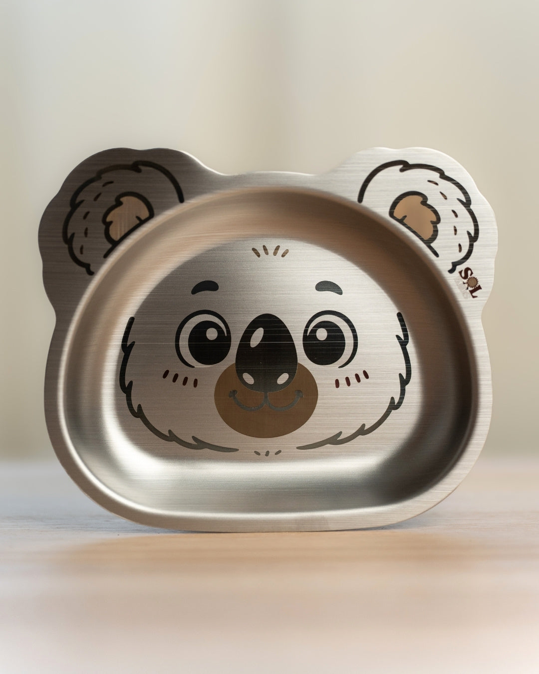 Small Stainless Steel Kids Plate - Wombat or Koala