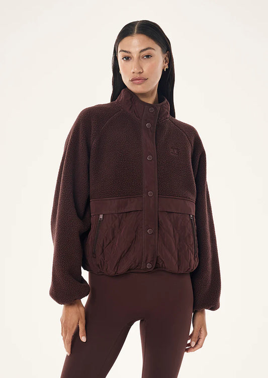 Technique quilt jacket mahogany