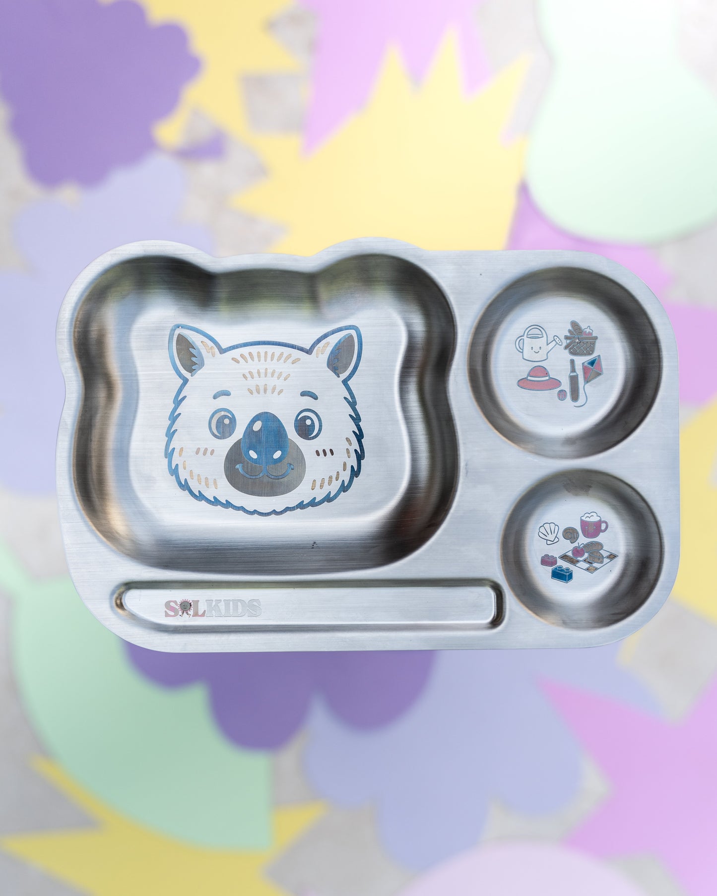 Divided Stainless Steel Kids Plate
