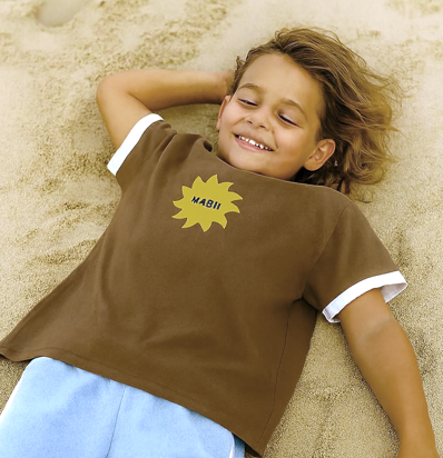Amber Sun Brown Kids T-Shirt
