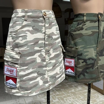 Light Camo Cargo Skirt