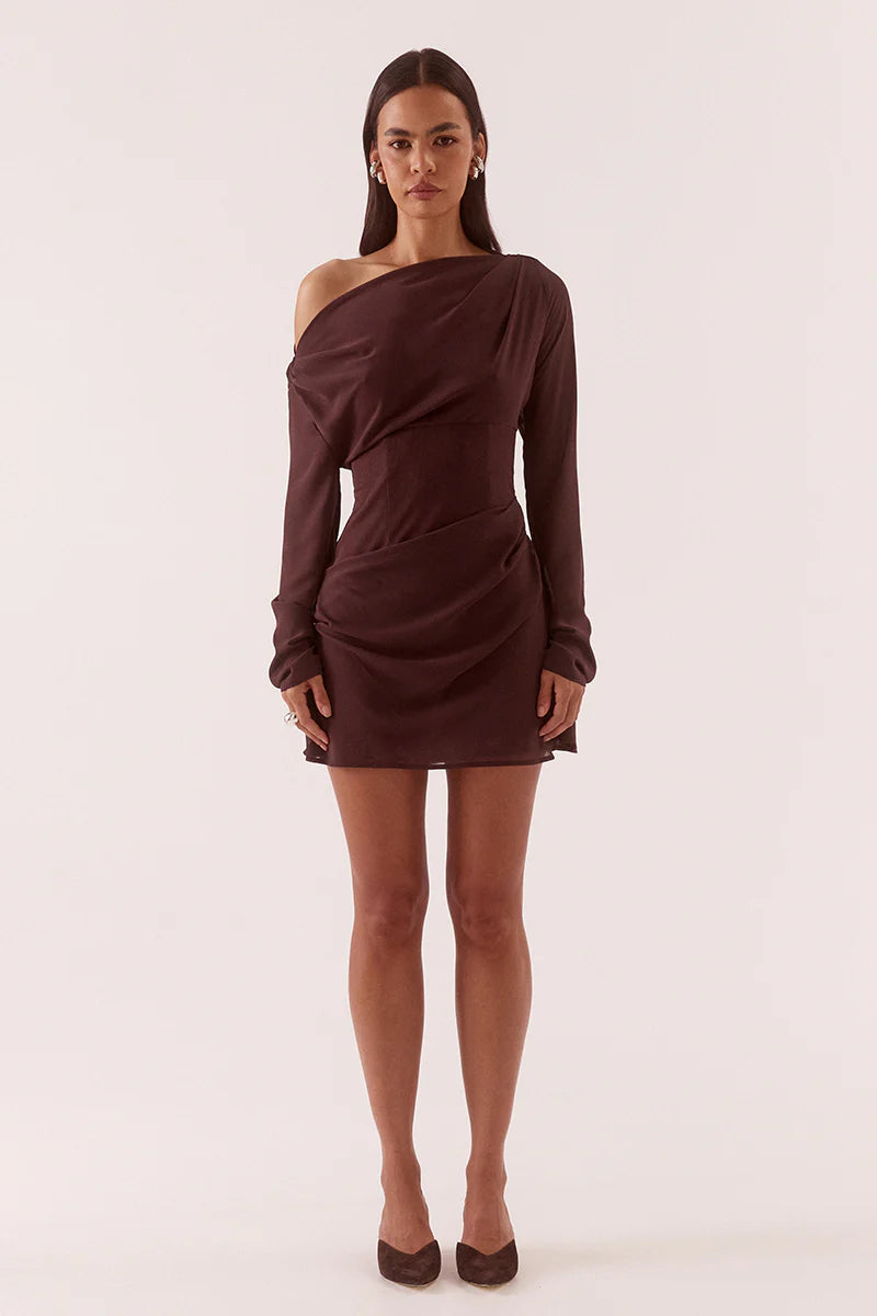 ADA LONG SLEEVE MINI - BROWN