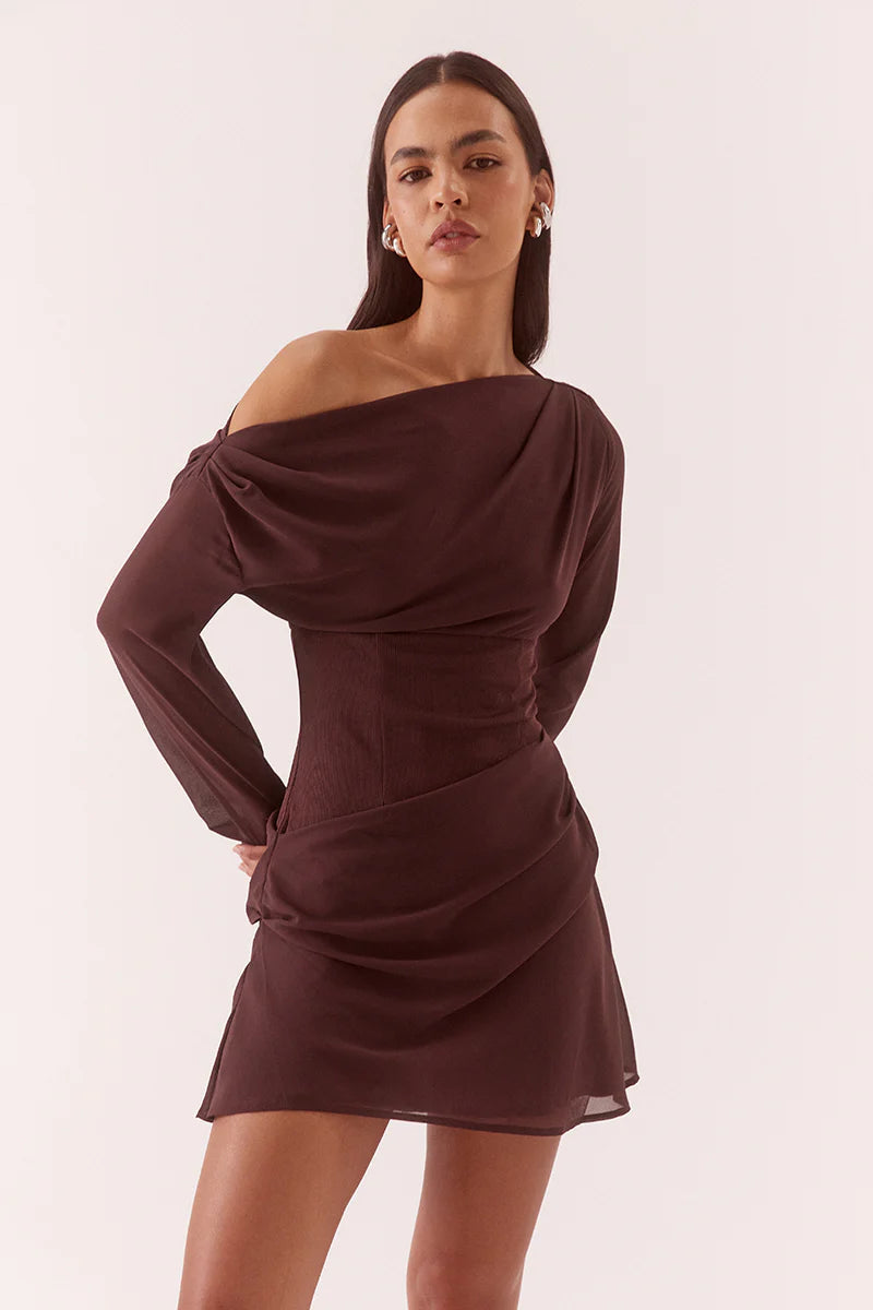 ADA LONG SLEEVE MINI - BROWN