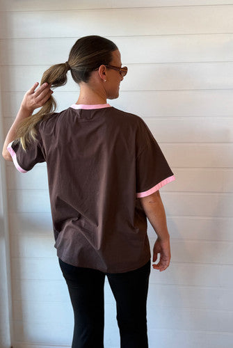 Mermaid Vino Club Tee - Chocolate Brown