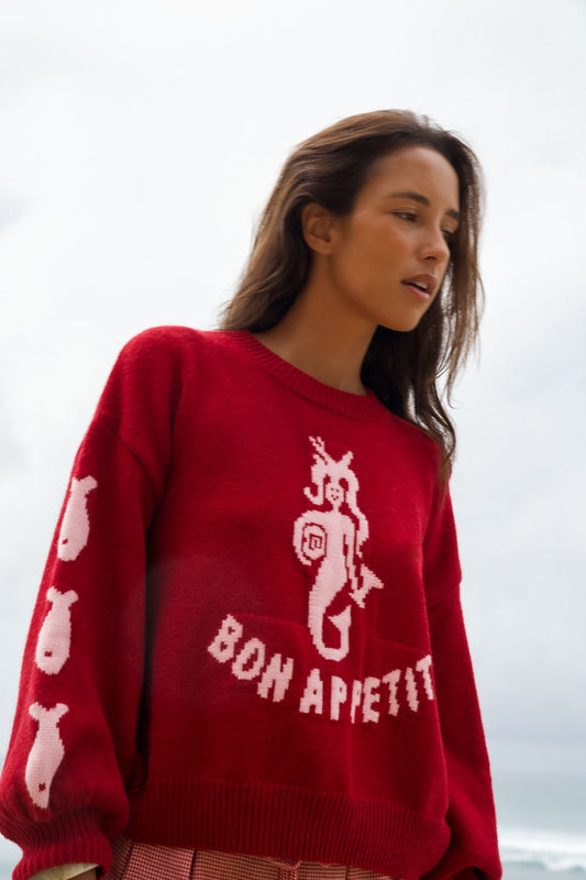 Bon Appetit Mermaid Crew Knit